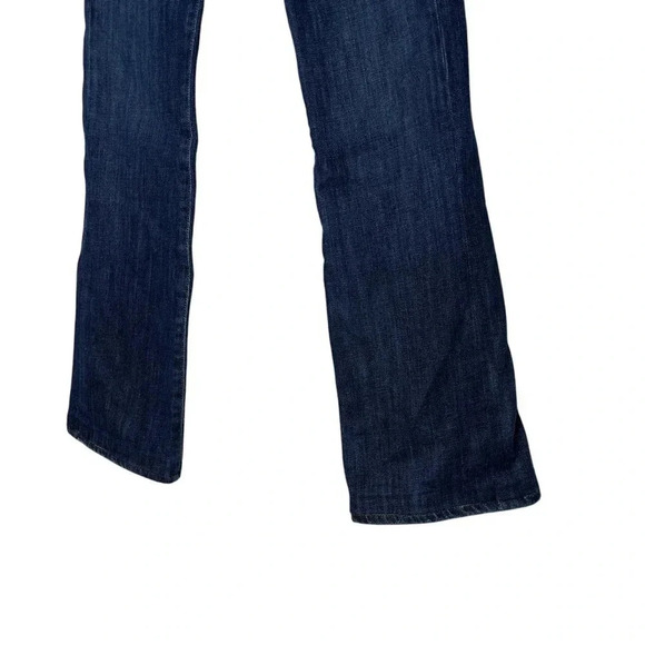 Paige Hollywood Hills  Premium Denim Low Rise Flare Jeans Blue Dark Wash Size 26 - Picture 3 of 9